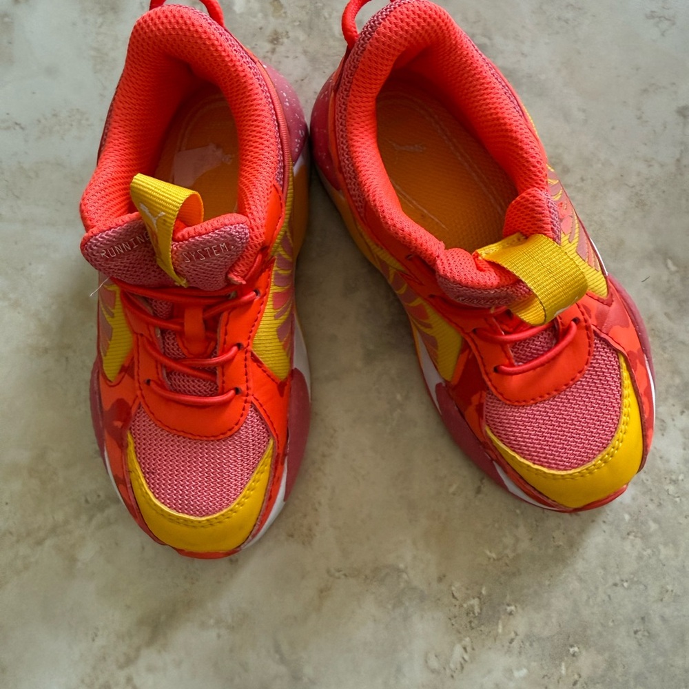 Puma Kids Sneakers in Pink, Orange, and Yellow
